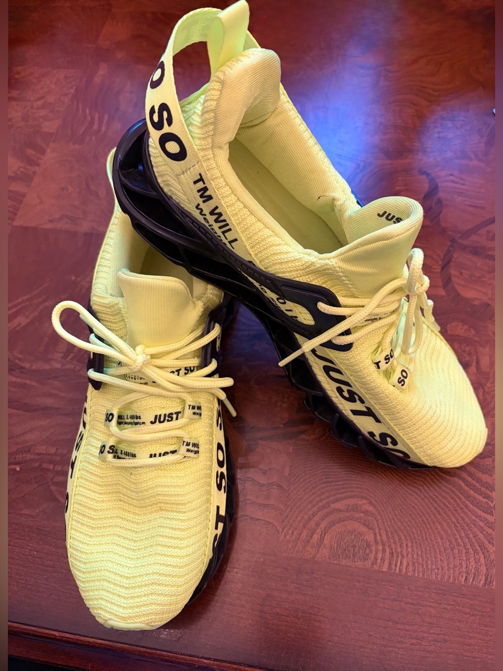 Yellow 'JUST SO' Knit Athletic Sneakers